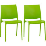 LOT DE 2 CHAISES DE JARDIN EMPILABLES MAYA EN PLASTIQUE VERT