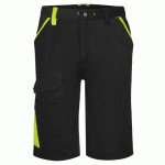 LOT DE 2 - PORTWEST CD114 BERMUDA COTON BICOLORE WX1 NOIR/JAUNE - TAILLE 34