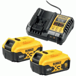 PACK 2 BATTERIES XR 18V 5AH LI-ION + CHARGEUR - DCB1104P2-QW DEWALT