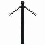 POTELET PROVINCE Ø76 MM CHAINES 2 ANNEAUX BOULE NOIR 9005 - PROCITY