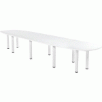 TAB. CONF. ELGA PIED TUBE 480X113CM PLT MÉLAMINÉ BLANC/BLANC - MBA