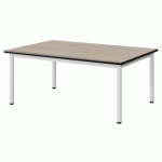 TABLE MALIBU 120X80 T1 4P STRA ANTIB ACACIA/NOIR BLC 9016