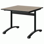 TABLE MALIBU 80X80 T4 DL STRA CHÊNE 1146/NOIR NOIR 9005