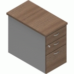 CAISSON HAUTEUR DE BUREAU CLAP 80 CM NOYER/ALU - QUADRIFOGLIO