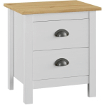 TABLE DE CHEVET HILL BLANC 46X35X49,5 CM BOIS DE PIN SOLIDE