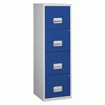 CLASSEUR MONOBLOC 4 TIROIRS - GRIS BLEU