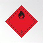 PLAQUE ADR - TRANSPORT GAZ INFLAMMABLES - DANGER CLASSE 2.1 - 300 X 300 MM - PVC