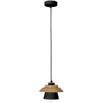 PRIVATEFLOOR - LAMPE DE PLAFOND - LAMPE SUSPENDUE DE STYLE SCANDINAVE - GERD NOIR - ACIER, BOIS - NOIR