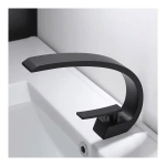 ROBINET SALLE DE BAIN MITIGEUR DE LAVABO EN LAITON,DESIGN CRÉATIF ROBINETS DE LAVABO,MODERNE ROBINET LAVABO,FROIDE&CHAUDE RÉGLABLE(NOIR)