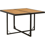 TABLE DE JARDIN NOIR 109X107X74 CM R�SINE TRESS�E BOIS MASSIF - VIDAXL