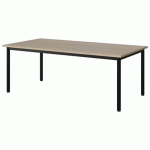TABLE MALIBU 160X80 T3 4P STRA ABS CHÊNE 1146/NOIR 9005