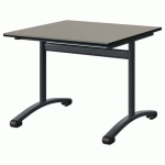 TABLE MALIBU 80X80 T4 DL STRA ANTIB GRIS U727/NOIR GRIS 7016