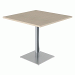 TABLE MENORCA 80X80 T6 - ÉP. 24 MM STRA ABS ÉRABLE G./CHROMÉ - MOBIDECOR