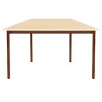 TABLE MODULAIRE DOMINO TRAPÈZE - L. 120 X P. 60 CM - PLATEAU ERABLE - PIEDS BRUN