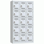 VESTIAIRE 3 COLONNES 300MM 5 CASES MORAILLON GRIS - VINCO