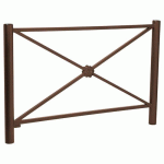 BARRIÈRE PROVINCE ROSACE 1.57 M INOX BROSSÉ ZINC MARRON 8017 - PROCITY