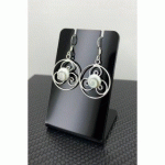 BOUCLES D'OREILLES OEIL DE SAINTE LUCIE ET ARGENT TRISKÈLE