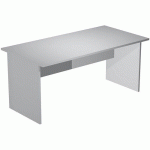 BUREAU DROIT PIEDS PANNEAUX FAST - 160 CM - GRIS - GRIS