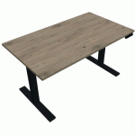 BUREAU MOTORISÉ L120XP80 CM ÉP.25 MM CHÊNE BRUNSWICK/NOIR - EOL
