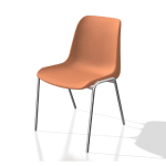 CHAISE COLLECTIVITÉ COQUE UNIVERSELLE - POLYPROPYLÈNE - ORANGE - PIEDS MÉTAL CHROMÉ - LOT DE 6