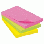LOT DE 6 - NOTES REPOSITIONNABLES COULEURS ASSORTIES BRUNEAU 75 X 125 MM - BLOC DE 100 FEUILLES