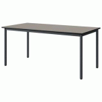 TABLE MALIBU 160X80 T5 4P STRA GRIS U727/NOIR GRIS 7016