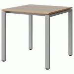 TABLE MALIBU 80X80 T6 SOUDÉ STR ALAI ACACIA/GRIS 9006 - MANUTAN EXPERT