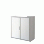 ARMOIRE À RIDEAUX DÉMONTABLE EASY OFFICE 104 X 110 CM CORPS GRIS - RIDEAUX BLANC