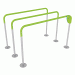 BARRES PARALLÈLES TRIPLES H1200MM - SCELLEMENT DIRECT - MANUTAN COLLECTIVITÉS