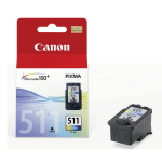 CARTOUCHE CANON CL 511 COULEURS (CYAN + MAGENTA + JAUNE) POUR IMPRIMANTES JET D