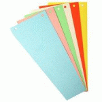 LOT DE 2 - INTERCALAIRES TRAPÈZE ASSORTIS PERFORÉS EXACOMPTA CARTE RECYCLÉE - 105 X 240 MM - PAQUET DE 100
