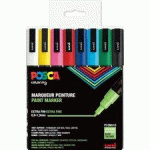 MARQUEUR À PIGMENT PC-3M, ÉTUI DE 8, COULEURS DOUCES