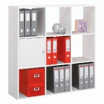 MODULE BIBLIOTHEQUE MULTICASES COLOR - 9 CASES - BLANC