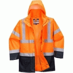 PARKA HAUTE-VISIBILITÉ 5-EN-1 ESSENTIEL S766 BLEU/ORANGE S - PORTWEST