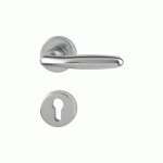 POIGNÉES DE PORTE SUR ROSACES RONDES VERONA - ALUMINIUM FINITION INOX - CLÉ I HOPPE