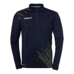 SWEAT 1/4 ZIPPÉ - UHLSPORT - SCORE 26 BLEU MARINE/JAUNE FLUO