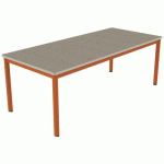 TABLE CARÉLIE MOB 180X80 T4 STR POLY. ÉRABLE G. BEIGE/PAPAYE - MOBIDECOR