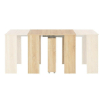 TABLE CONSOLE EXTENSIBLE CARRÉE CHÊNE CLAIR 90/133/175 CM LAMIO