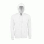 VESTE ZIPPÉE À CAPUCHE EN COTON BLANC
