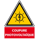 SIGNALETIQUE.BIZ FRANCE - ETIQUETTE COUPURE PHOTOVOLTAÏQUE (C1209). SIGNALISATION PHOTOVOLTAÏQUE - LOT DE 50 - LOT DE 50