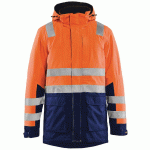 PARKA HAUTE-VISIBILITÉ ORANGE FLUORESCENT/MARINE TAILLE XL - MANUTAN COLLECTIVITÉS