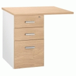 CAISSON HAUTEUR BUREAU 3 TIROIRS AVEC EXTENSION INTUITIV
