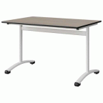 TABLE MALIBU 120X80 T6 DL STR ANTIB CHÊNE 1146/NOIR BLC 9016 - MANUTAN EXPERT