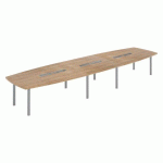 TABLE MODULABLE BELEM L 520 X P 140 CM -18 PERSONNES CHÊNE NATUREL