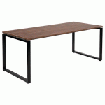 TABLE OFFICE PRO PIED CARRE 180 X 80 CM NOYER PIED NOIR