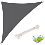 WOLTU - VOILE D'OMBRAGE TRIANGULAIRE EN POLYESTER. PROTECTION CONTRE LE SOLEIL AVEC PROTECTION UV POUR JARDIN OU CAMPING.3X3X4.25M. GRIS