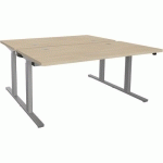 ADEMA+ POSTE DOUBLE RÉG. 140X165CM PLAT. CHÊNE NATUR/ARGENT - CLEN