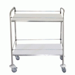 CHARIOT INOX FORCE 60 KG 2 PLATEAUX+GALE RIES 600X430MM - FIMM