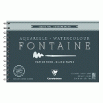 FONTAINE NOIR ALBUM SPIRALÉ 12F 12X18CM 300G GRAIN FIN - NOIR - LOT DE 2