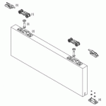 GARNITURE POSITION HAUTE POUR PORTE COULISSANTE 0500 - CHARGE 80 À 120 KG - STANDARD 80/120 SANS AMORTISSEUR KRONA KOBLENZ